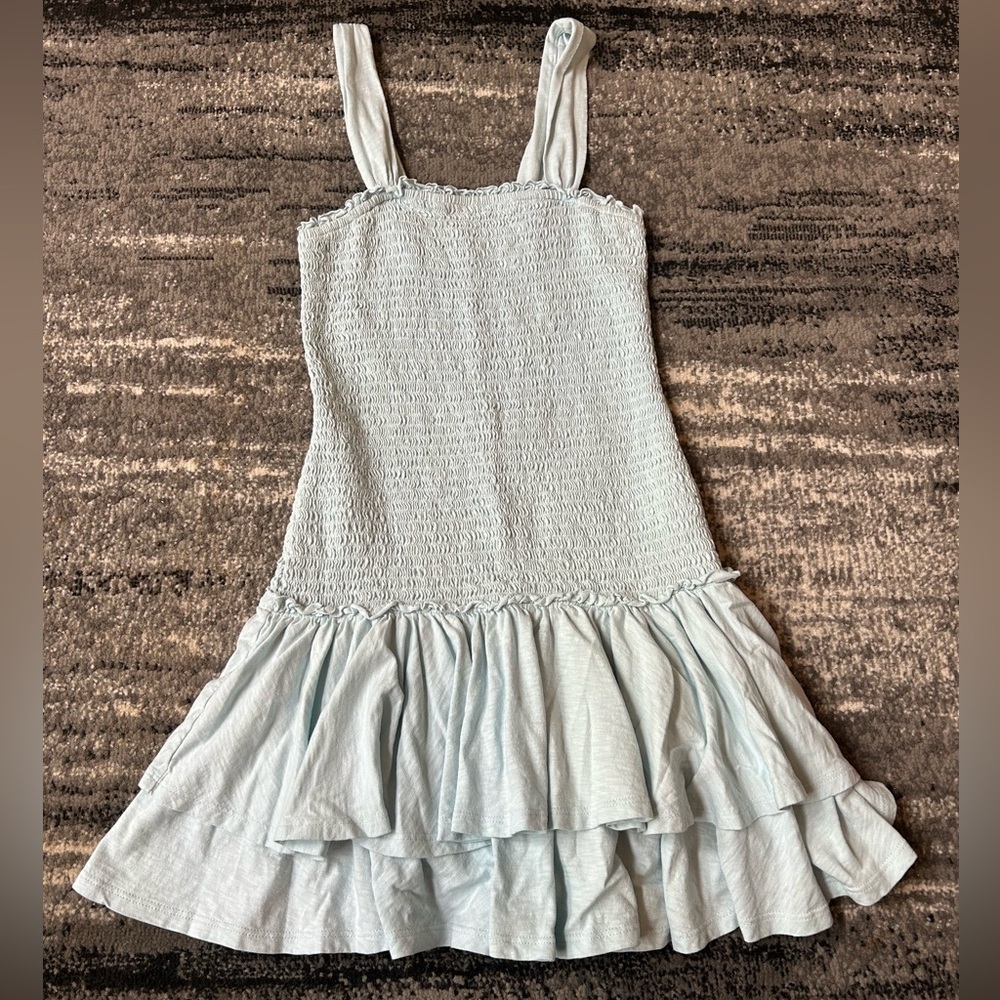 AMERICAN EAGLE Drop Waist Scrunchy Bodice Tiered Ruffle Skirt Dress - Picture 8 of 8